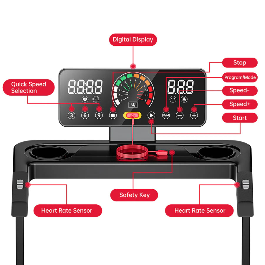 Folding Highend Treadmill Q8 Pro, INCLINE